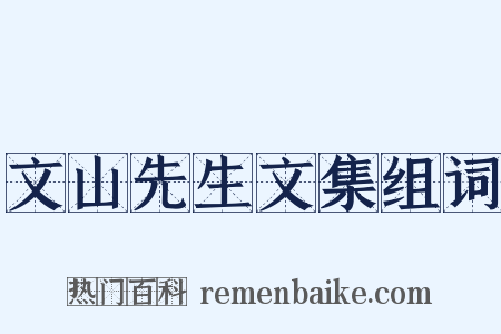 文山先生文集组词是什么意思的图片